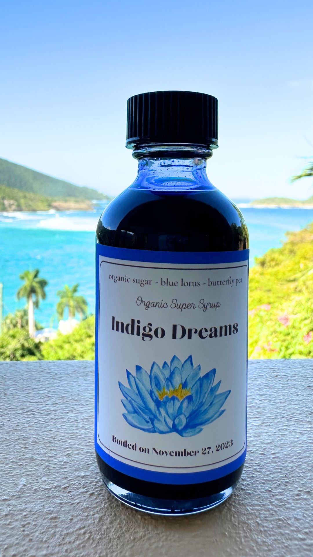 Organic Indigo Dreams Flower Syrup Blue Lotus Butterfly Pea