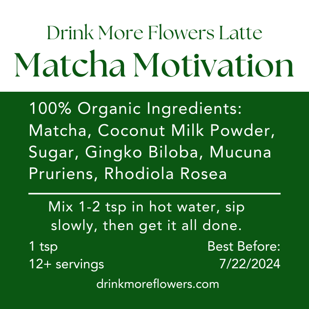 Organic Motivated Matcha Latte Coconut Milk Adaptogenic Powder Mix