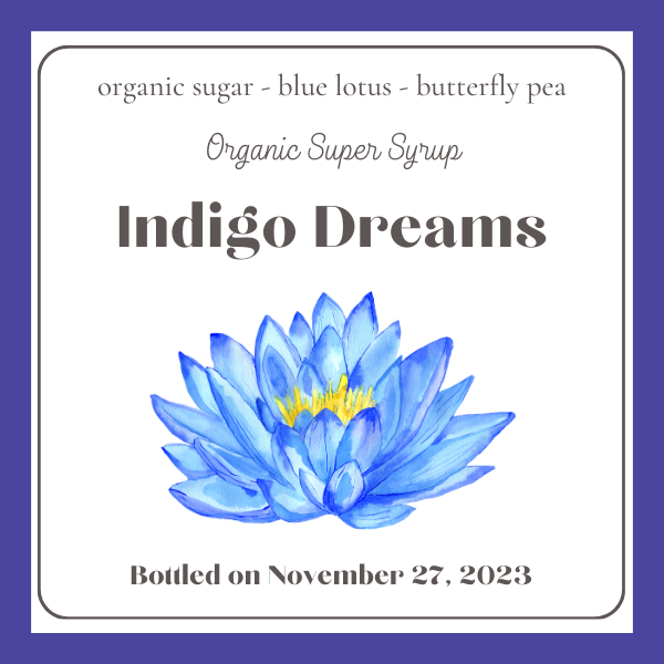 Organic Indigo Dreams Flower Syrup Blue Lotus Butterfly Pea